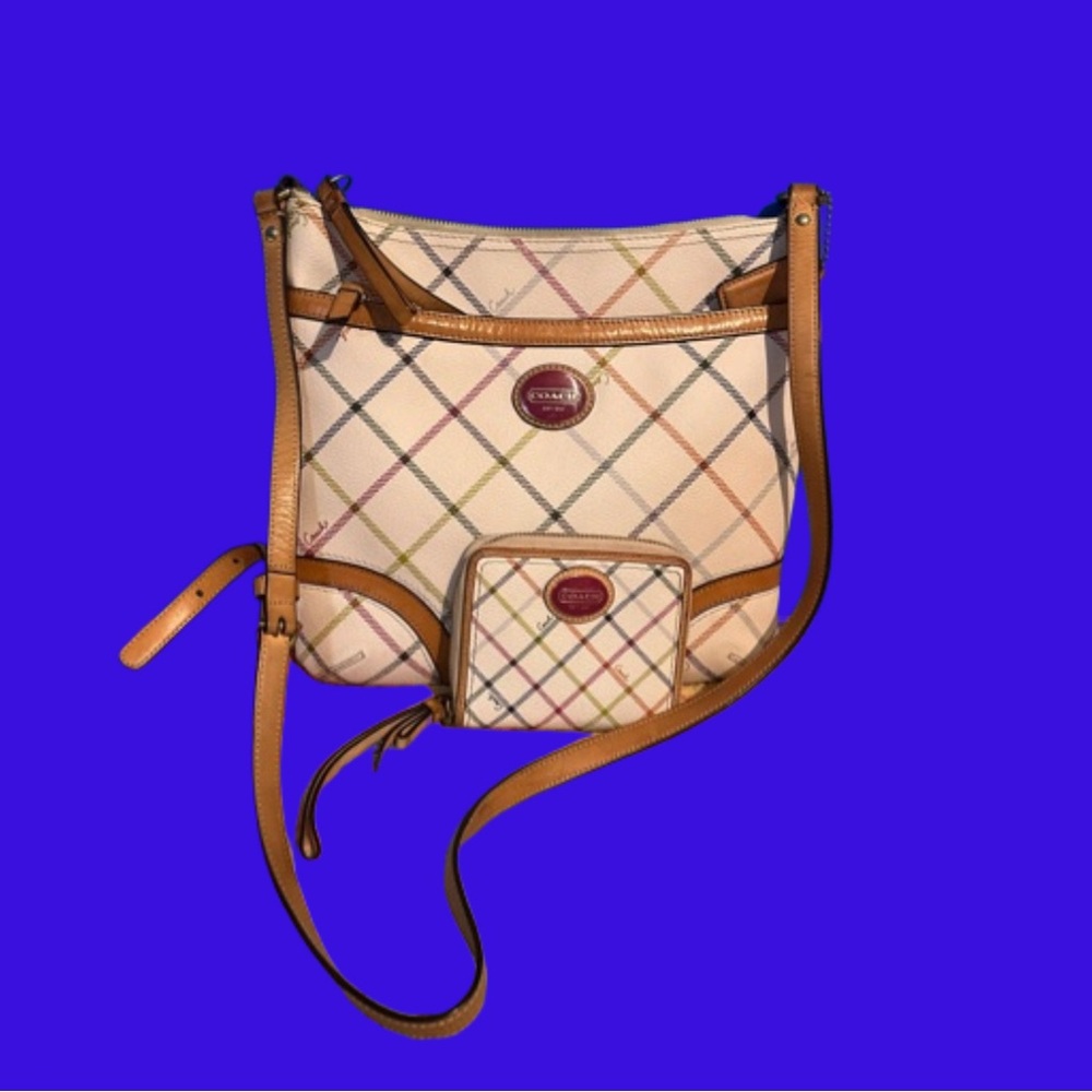 Coach Peyton Tattersall crossbody and matching wallet